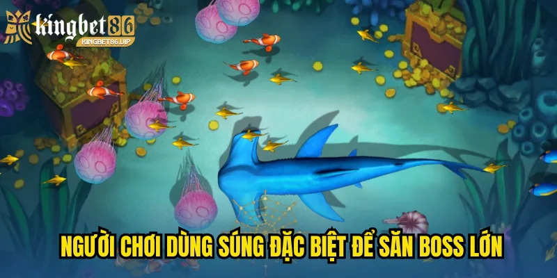 Bắn Cá 3D - Trải Nghiệm Giải Trí Đại Dương Đỉnh Cao 3 Người chơi dùng súng đặc biệt để săn boss lớn