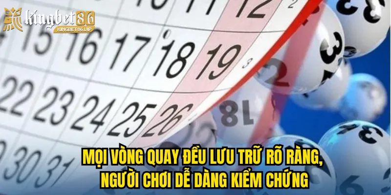 Mọi vòng quay đều lưu trữ rõ ràng, người chơi dễ dàng kiểm chứng